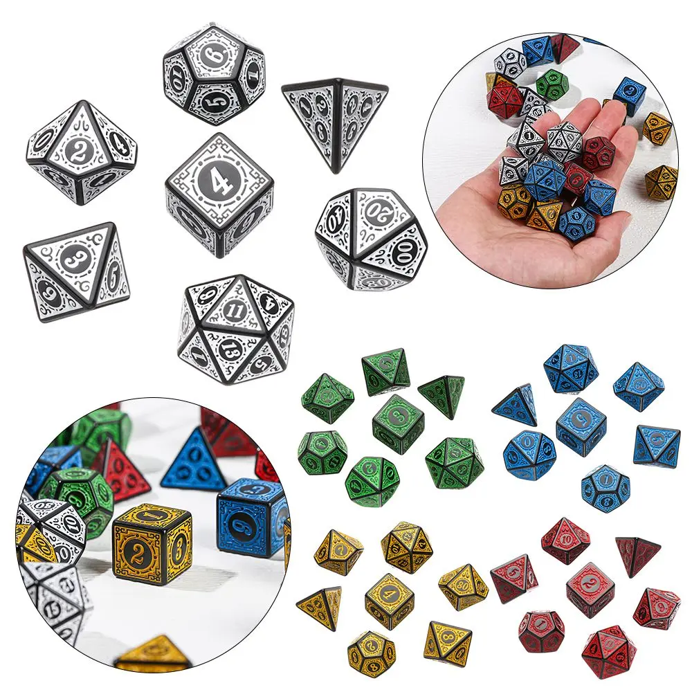 35Pcs For TRPG DND Glitter 5 Color Iidescent Dices Dice Set Game Accessory