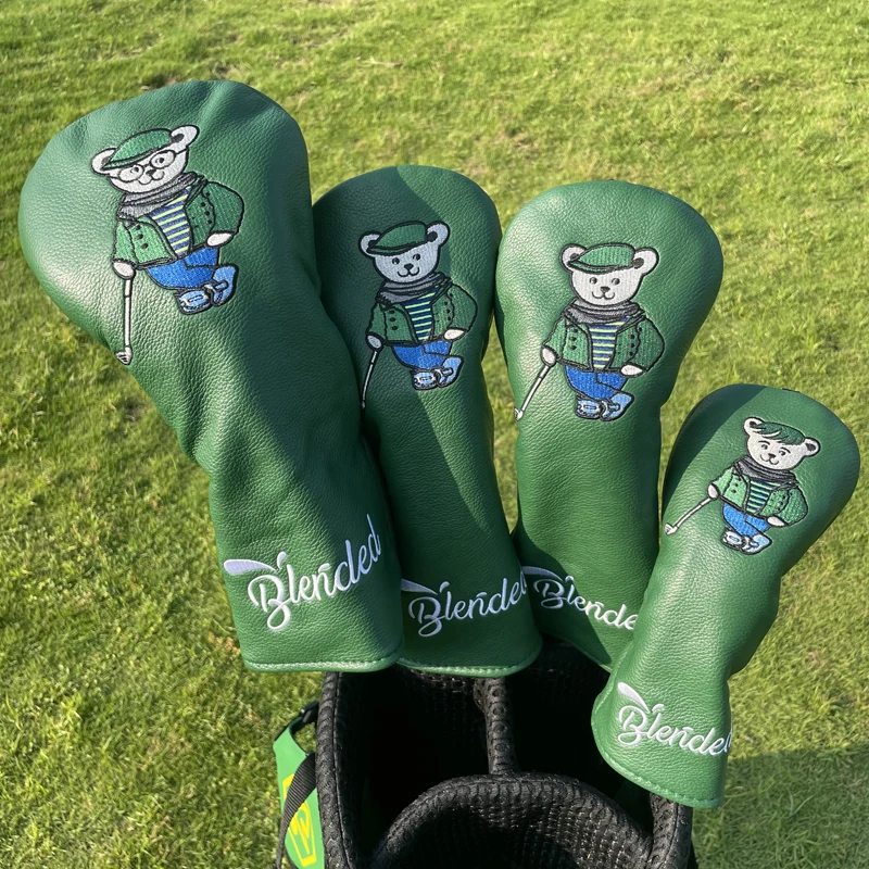 Cute Bear Golf Club Driver Fairway Woods Hybrid Ut Headcover Sports Head Protect Cover