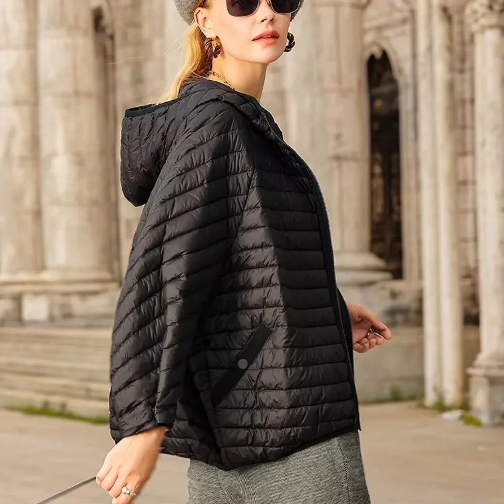 2025 neue Winter Frauen 90% Weiße Ente Unten Mantel Kurze Puffer Jacke Lose Weibliche Feder Parka Mit Kapuze Outwear Warme mode