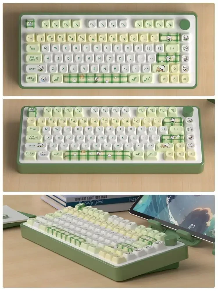

Cute panda keycap MOT height full five-sided hot sublimation pbt custom cartoon retro girl keycap