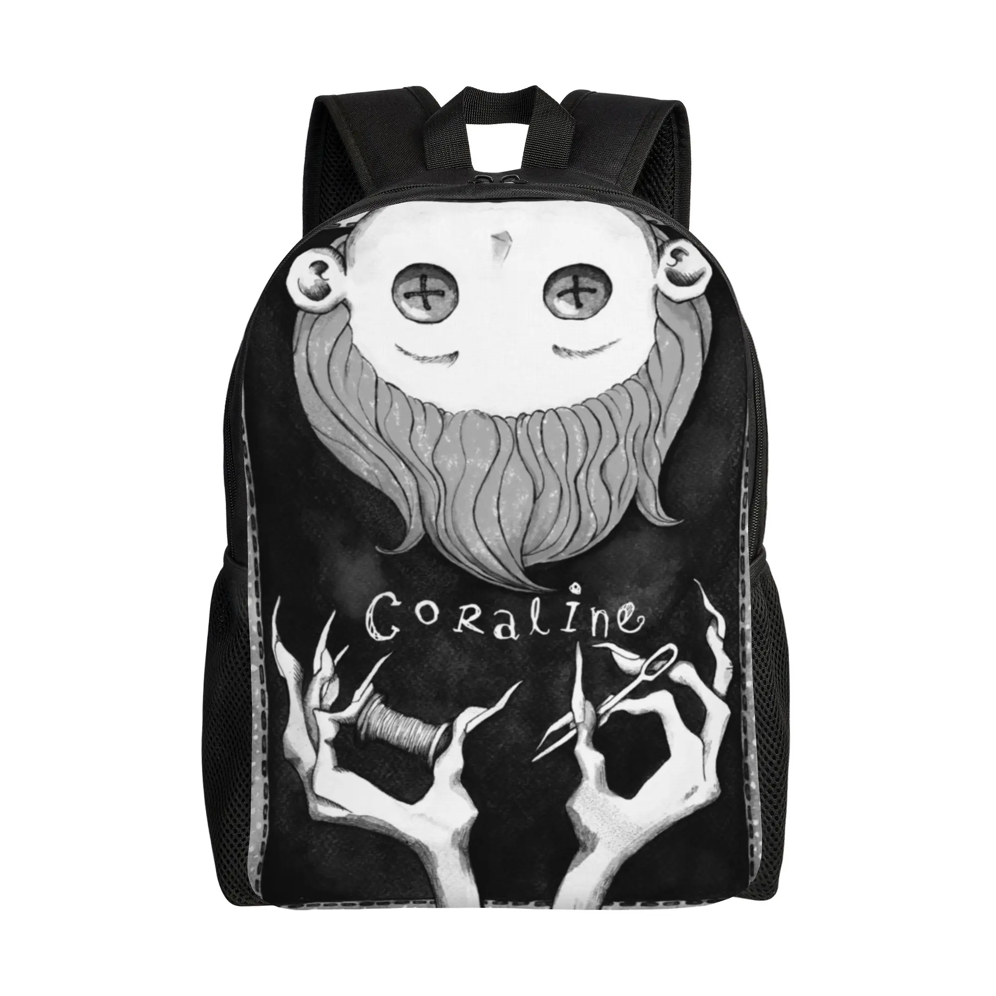 

Coraline Backpack for Men Women Casual Student Hiking Travel Daypack Movie Laptop Shoulder Bag Sports