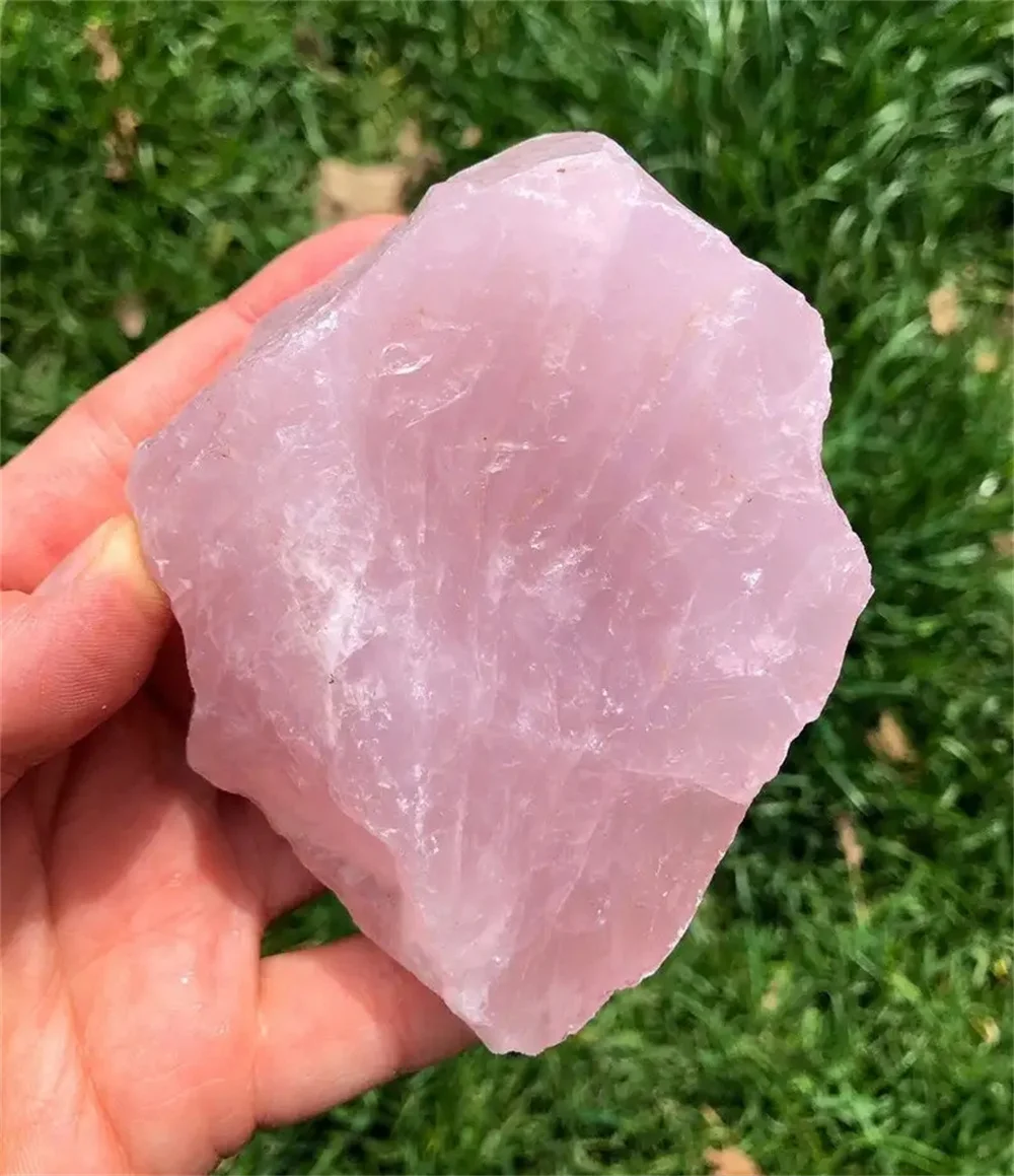 Pure Natural Pink Rose Quartz Rough Raw Crystal Stone Rock Mineral Specimen Healing Reiki Home Decoration Large Size 1pc Random