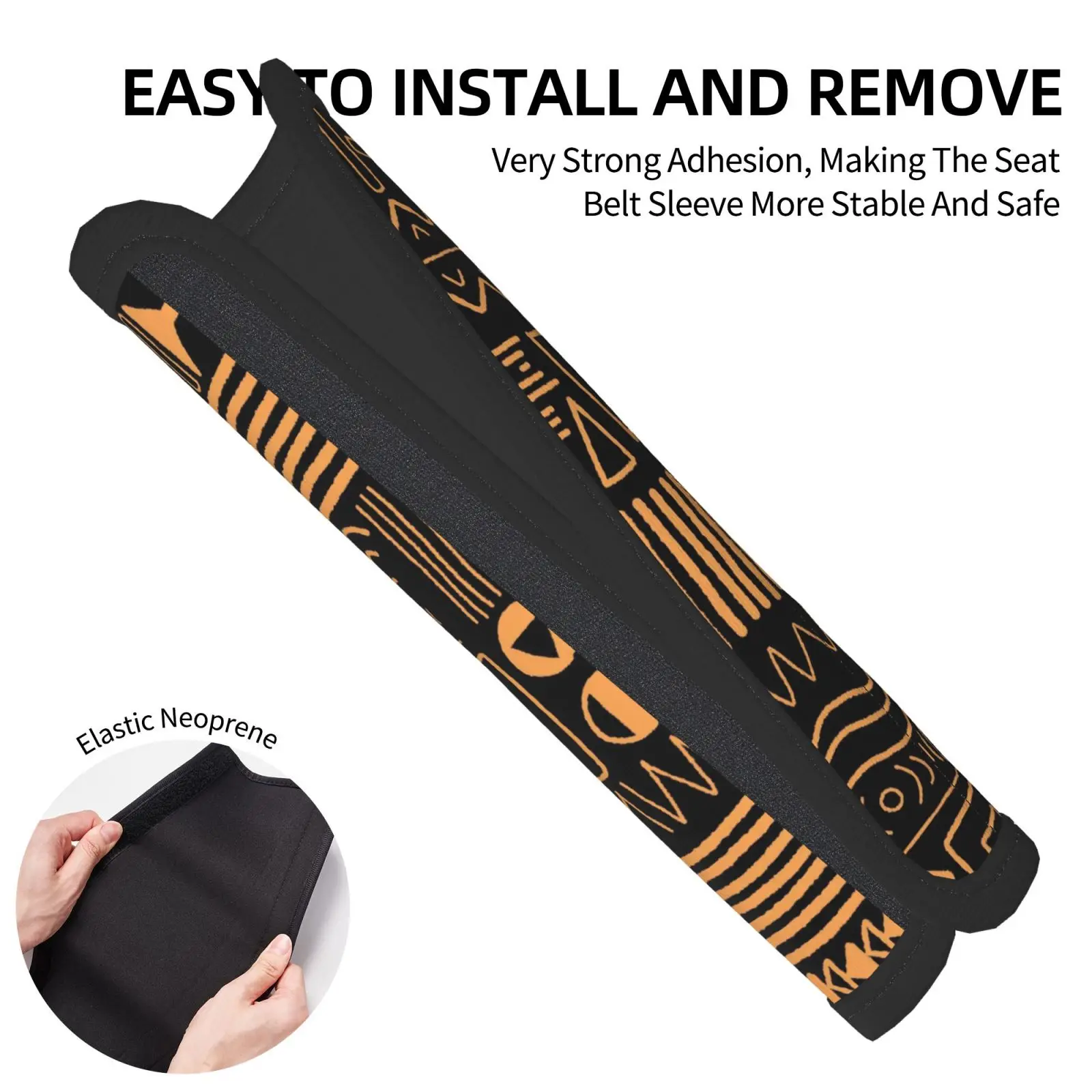 2-piece Set of African Style Woven Car Seat Belt Covers Shoulder Protectors Comfortable and Anti Pinch Neck Car Accessories