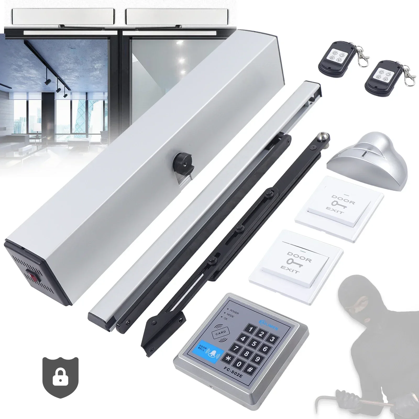 50 W 120° Automatic Door Operator Door Opener Swing Door Closer Swing Door Opener with Locking Function Remote Control