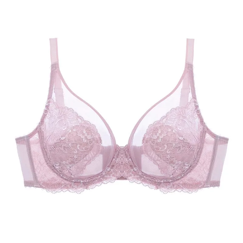 Pink underwear for women with thin breasts, large breasts, small breasts, set, full cups, secondary breasts, anti-sagging, ultra