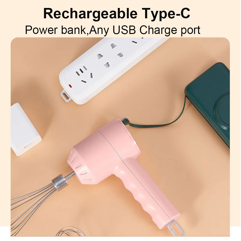 WHDPETS-batidora de alimentos inalámbrica, 3 velocidades, portátil, eléctrica, para huevos, ajo, procesador de alimentos multifuncional