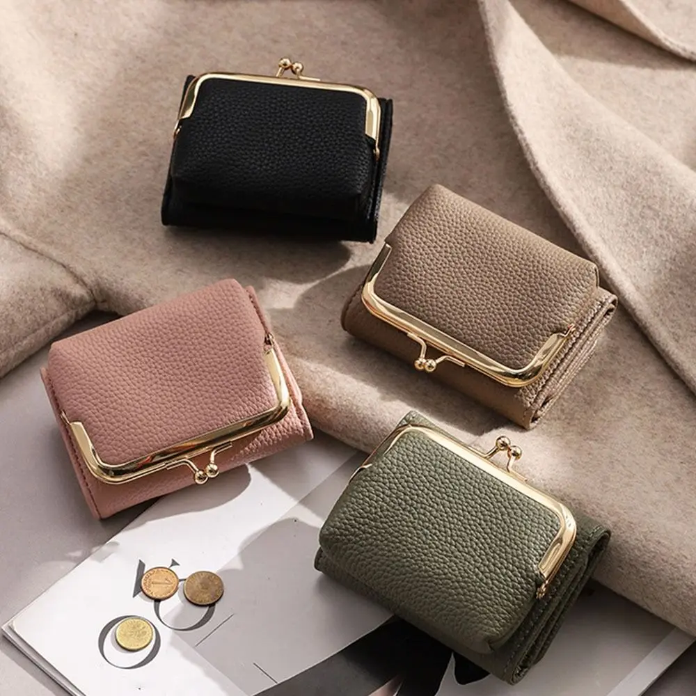 

Новые короткие кошельки-трифолд из искусственной кожи, вместительные кошельки для монет, клатчи с застежкой для женщин