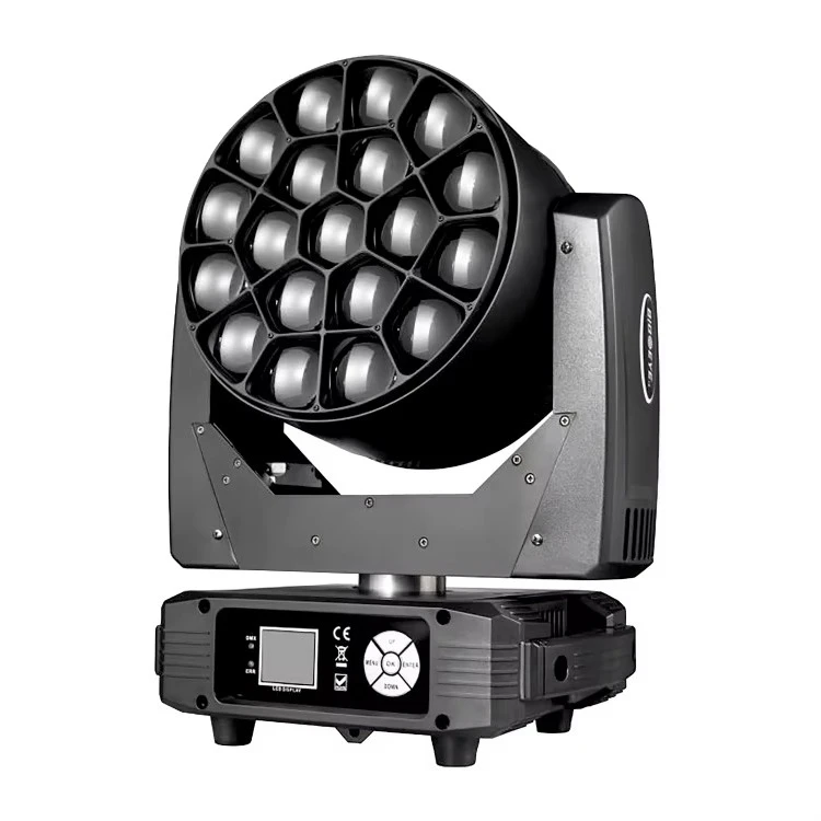 DMX512 FY-1915 19pcs 15W RGBW Bee Eye Spider Wash Light Anti-flicker Fixture for Indoor Outdoor Commercial Stage Engineering