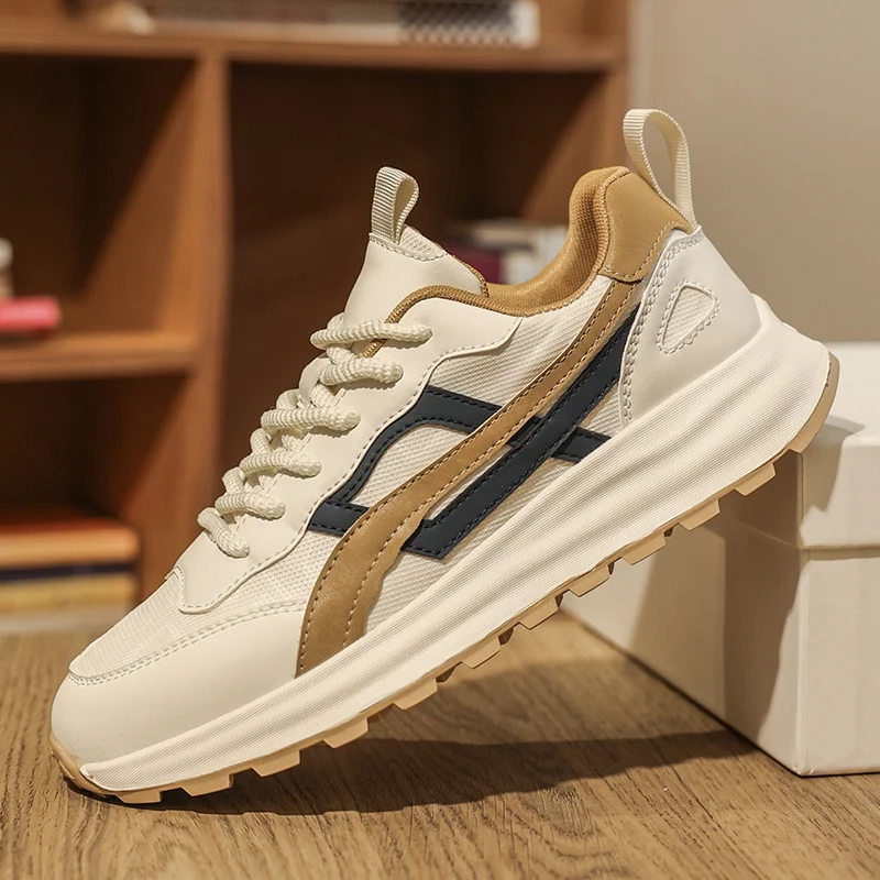 

Sports and leisure shoes, men's shoes, marathon oversized air cushioned shoes, fly woven all season rubber, wear-resistant, anti