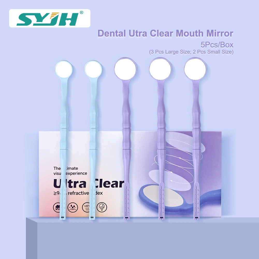 5 قطعة/صندوق الأسنان مكافحة الضباب الترا HD مرآة عاكسات قابلة للتعقيم الترا واضح الفم مرآة فحص الفم طبيب الأسنان أداة