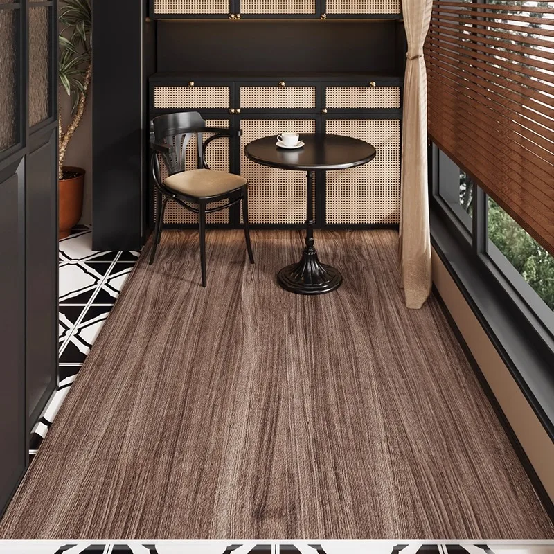 

Retro Wood Grain Carpet for Balcony Waterproof Non-slip Wear-resistant Floor Mats Large Area PVC Leather Washable Rug 카페트 Ковер