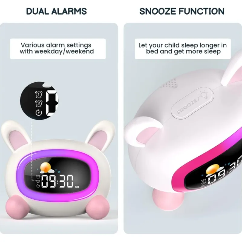 Alarm Clock for Kids Ok to Wake Children with Sleep Training and Sound Machine Birthday Gift for Boy Girls