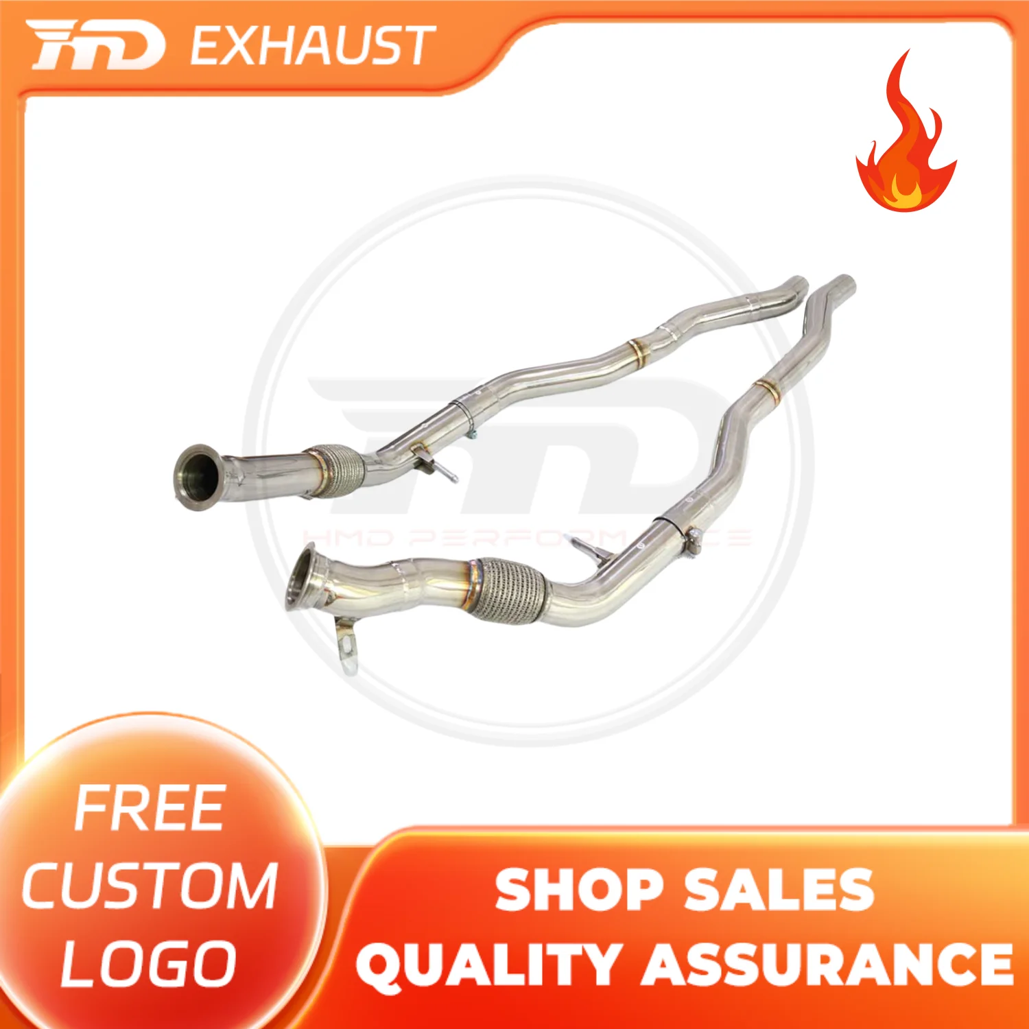 

HMD Hot sale Middle Pipe for Porsche cayenne 9y0 3.0T 2024+ Exhaust System Stainless Steel Performance Resonant Tube