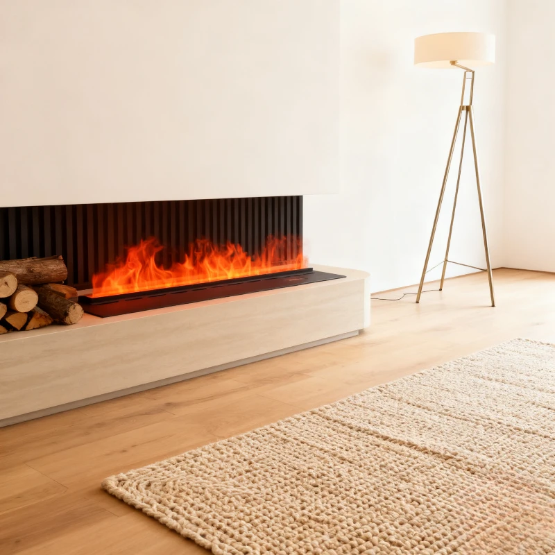 مدفأة بخار لهب ثلاثية الأبعاد حديثة بجهاز تحكم عن بعد مدفأة كهربائية صامتة رذاذ الماء مدفأة كهربائية مزيفة Biyо Kommin Chimenea #3