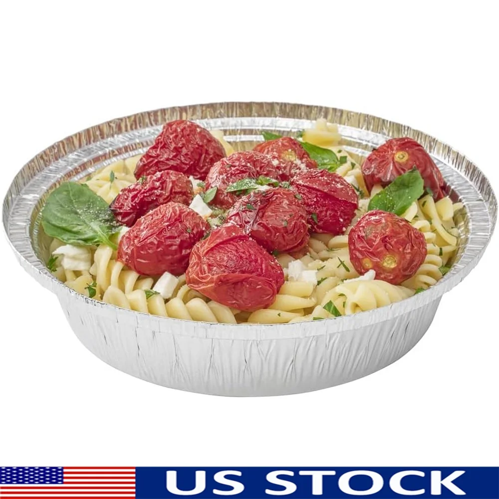 

Heavy Duty Aluminum Foil Pans 24 Ounce Round Baking Trays 100 Pack Disposable Oven Safe Food Containers Ideal Leftovers