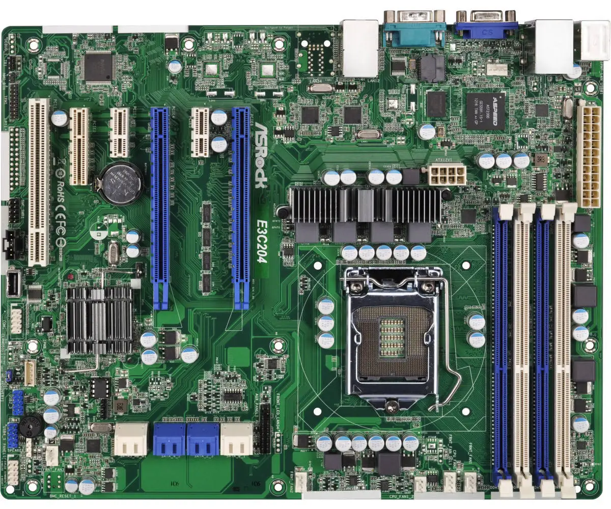 ASROCK E3C204 server Motherboard Intel C204 LGA1155 DDR3 32GB support Xeon E3-1245 E3-1280 E3-1240 v2 E3-1220 v2 E3-1290 v2 cpu - view 2