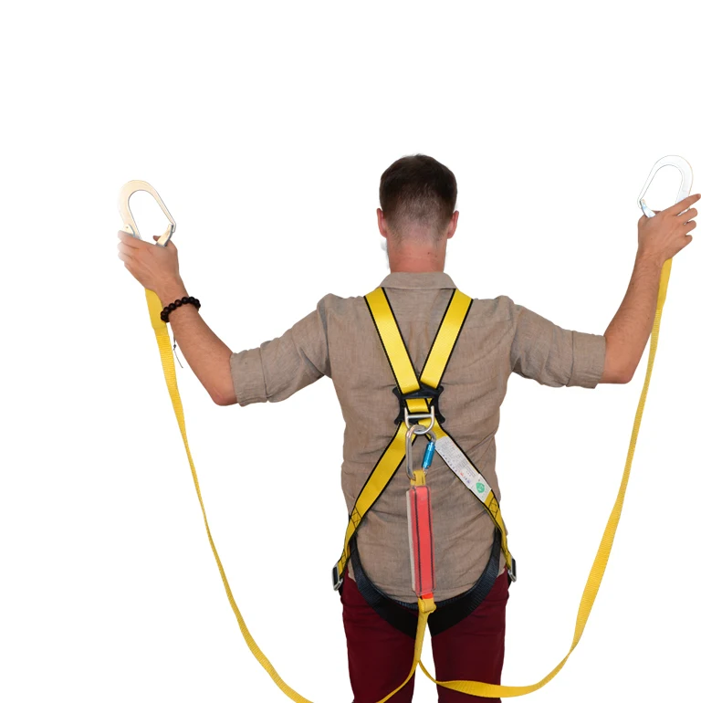 Cintura di sicurezza per tutto il corpo con protezione anticaduta con cordino a doppia cinghia personalizzato colorato personalizzato
