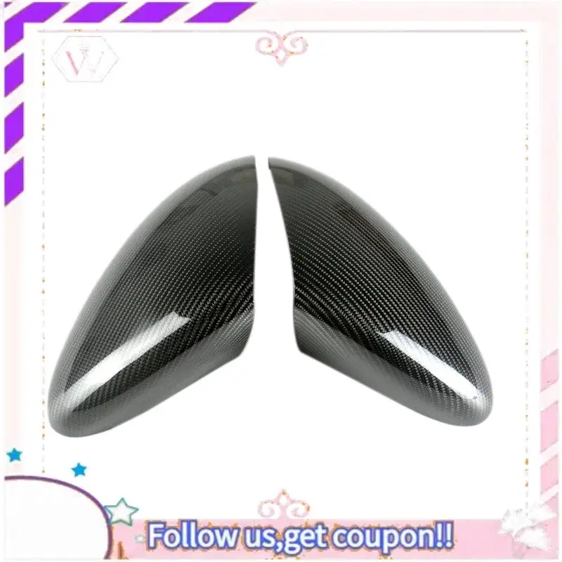 

Portable 2Pcs Car Carbon Fiber Side Rear View Mirror Cover Trim For-Porsche Cayenne 958 2011-2014