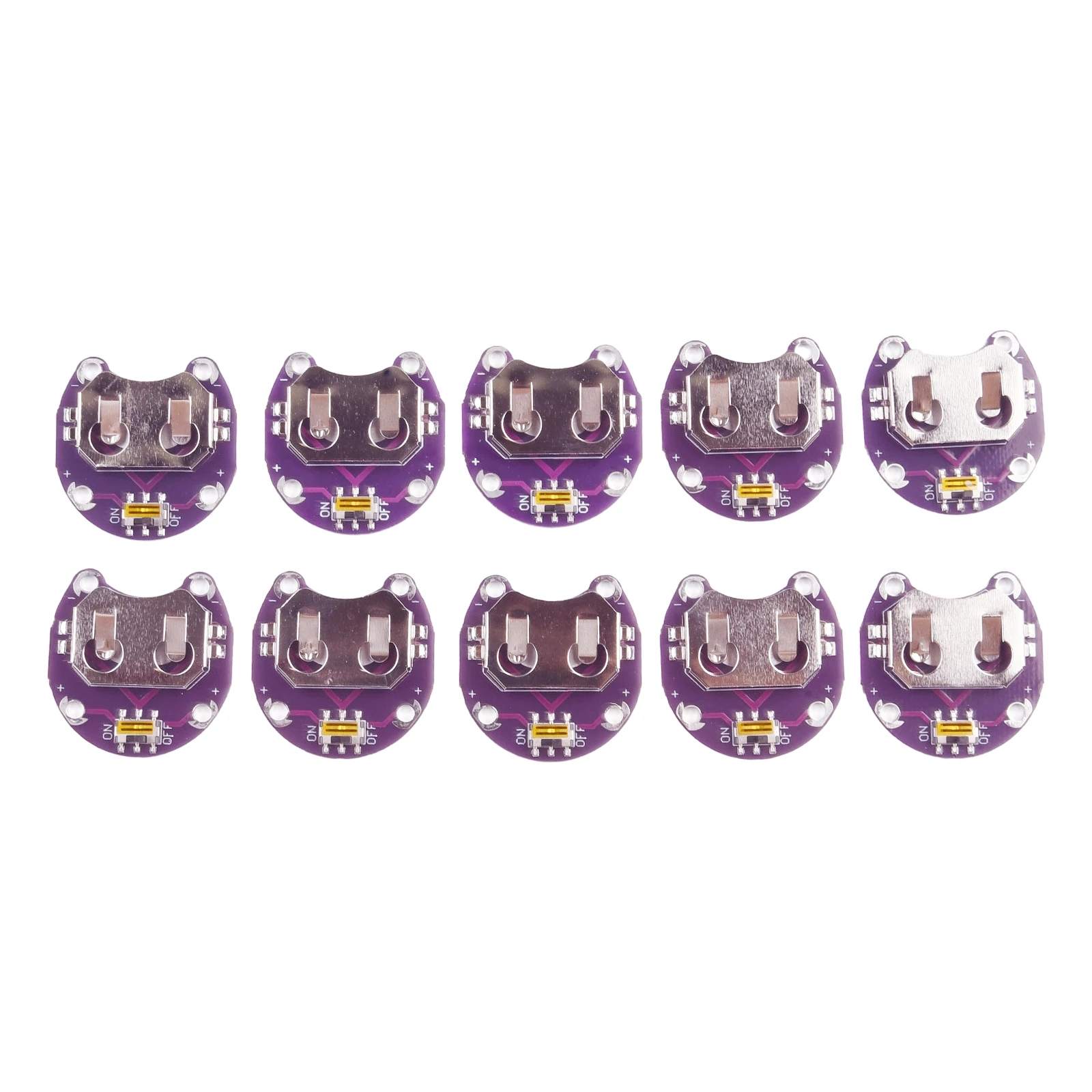 For CR2032 Battery Holder Replacement Slide Switch 10PCS 4 Connection Points Cell Battery Holder Module Brand New