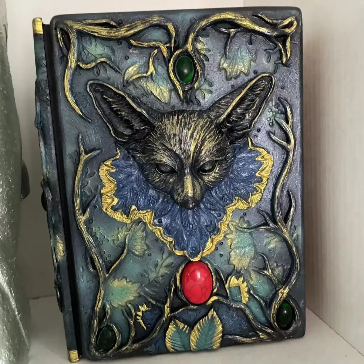 A5 Resin Embossed Notebook Crow Dragon Book Natural Gemstone Decoration Relief 3D Hard-Cover Notebook 200-300 Pages