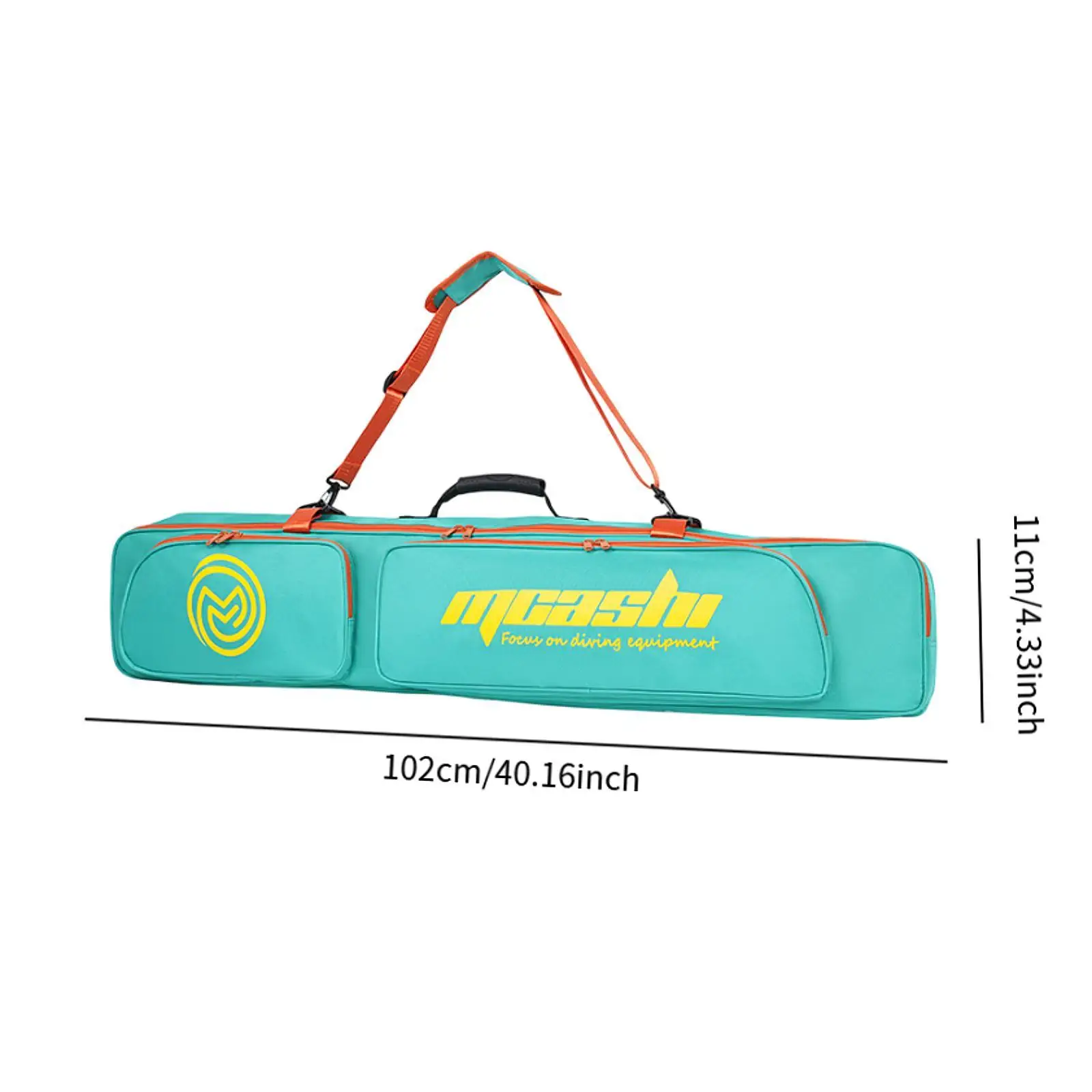 Long Fins Bag Flippers Bag Heavy Duty with Breathable Hole Zipper Closure Easy Carry Scuba Gear Storage Tote for Snorkeling