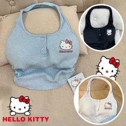 Sanrio Hello Kitty  Camis Anime Tanks Sexy Camisole Girl Crop Top Summer Sport Vest Lady Off Shoulder Sleeveless Casual Clothes