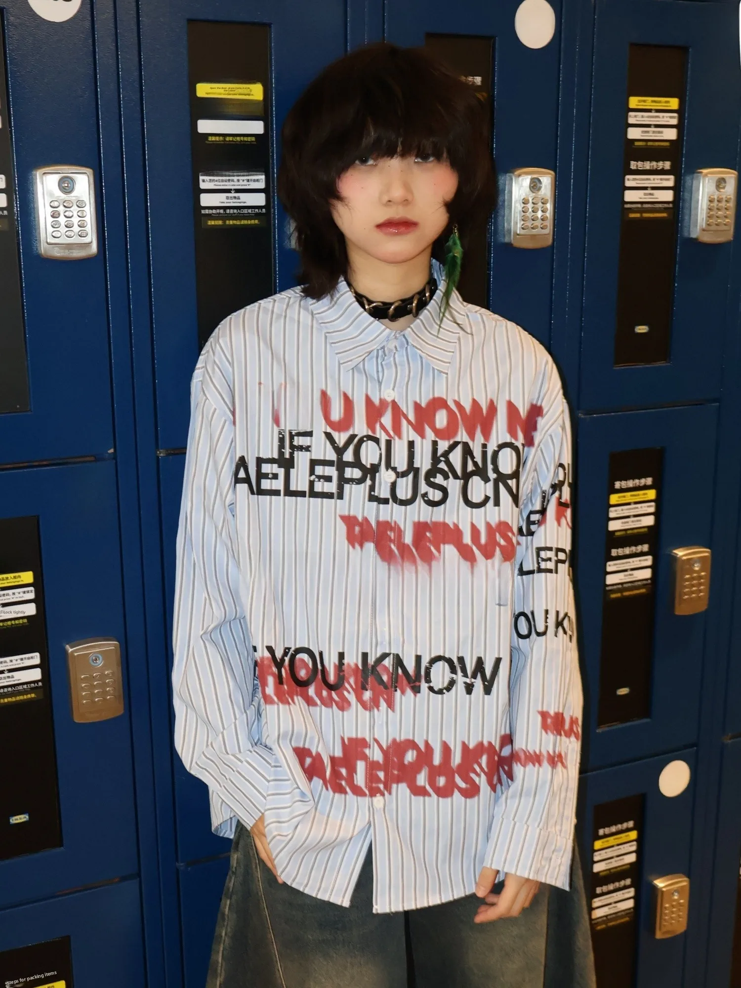 

Пальто-рубашка Adow Pl в американском ретро-стиле с буквенным принтом, длинными рукавами, свободного кроя, для женщин, в уличном стиле, с классическим воротником, из хлопка и полиэстера.