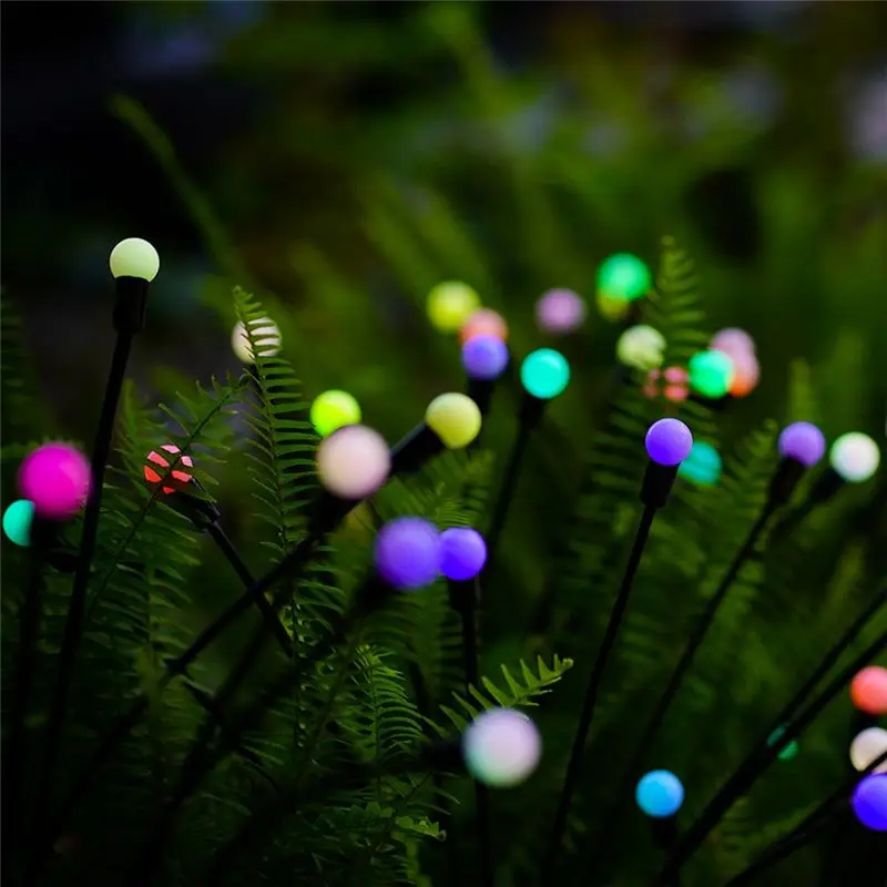 ABGE-RGB Colorful Solar Garden Lights 10 LED Firefly Outdoor Waterproof For Patio Pathway Decoration