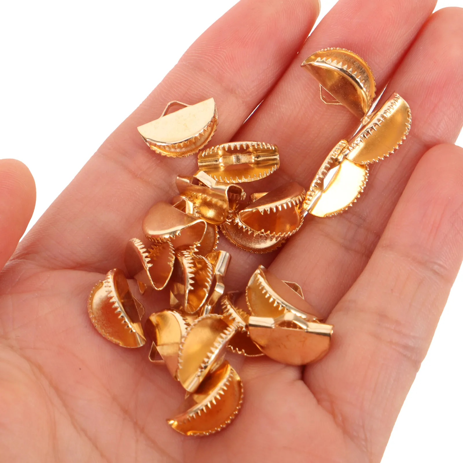 

1000Pcs Tassel Making Buckle Metal Ribbon Ends Clip Jewelry Cord Ends Clamp DIY Craft Fasteners Ribbon End Clamp