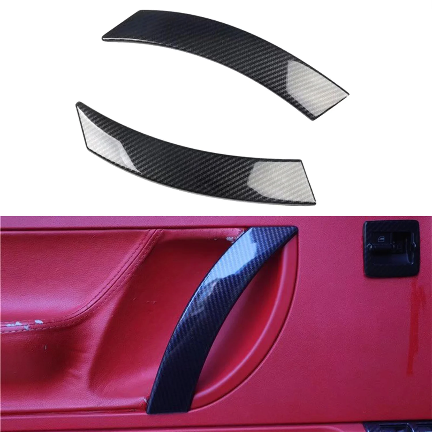 

Для VW Volkswagen New Beetle 2003-2010 карбоновый черный внутренний дверной подлокотник, панель, литая полоса, отделка из АБС-пластика, автомобильные аксессуары, 2 шт.