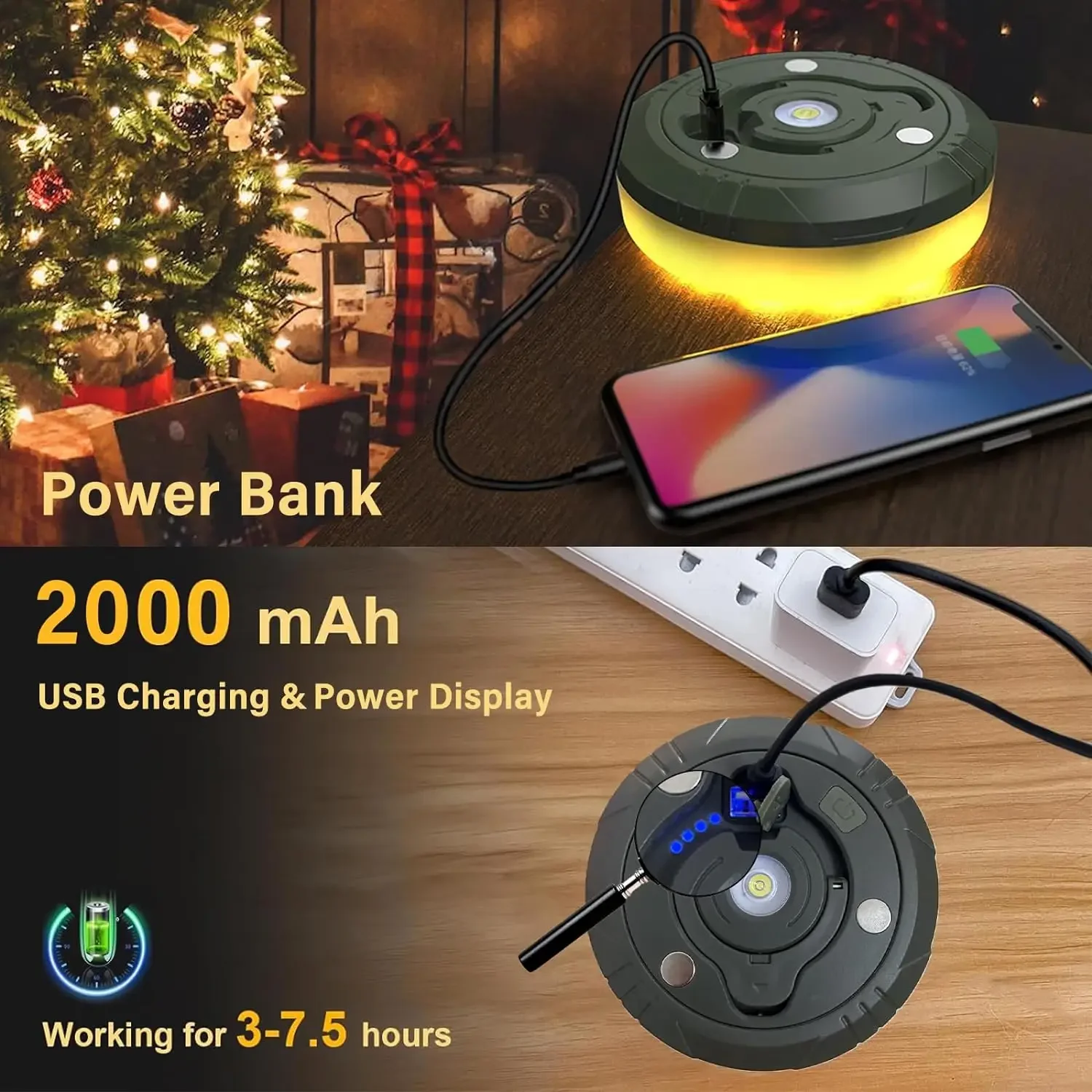 4-in-1 Camping Light LED Reel String Lights Outdoor USB Camping Lamp Recyclable LED Night Light For Garden Tent Room Decor image 6