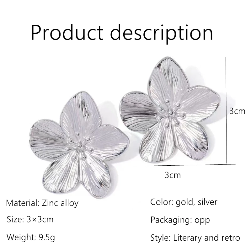 French courtly style metallic flower earrings high touch earrings image 6