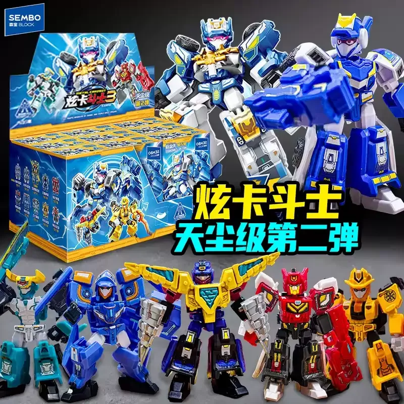 Sembo Block Metal Cardbot 3 Stardust Grade Series 2 Blind Box Building Block Robot Figure Blue Thunder King Collectible Toy view 6