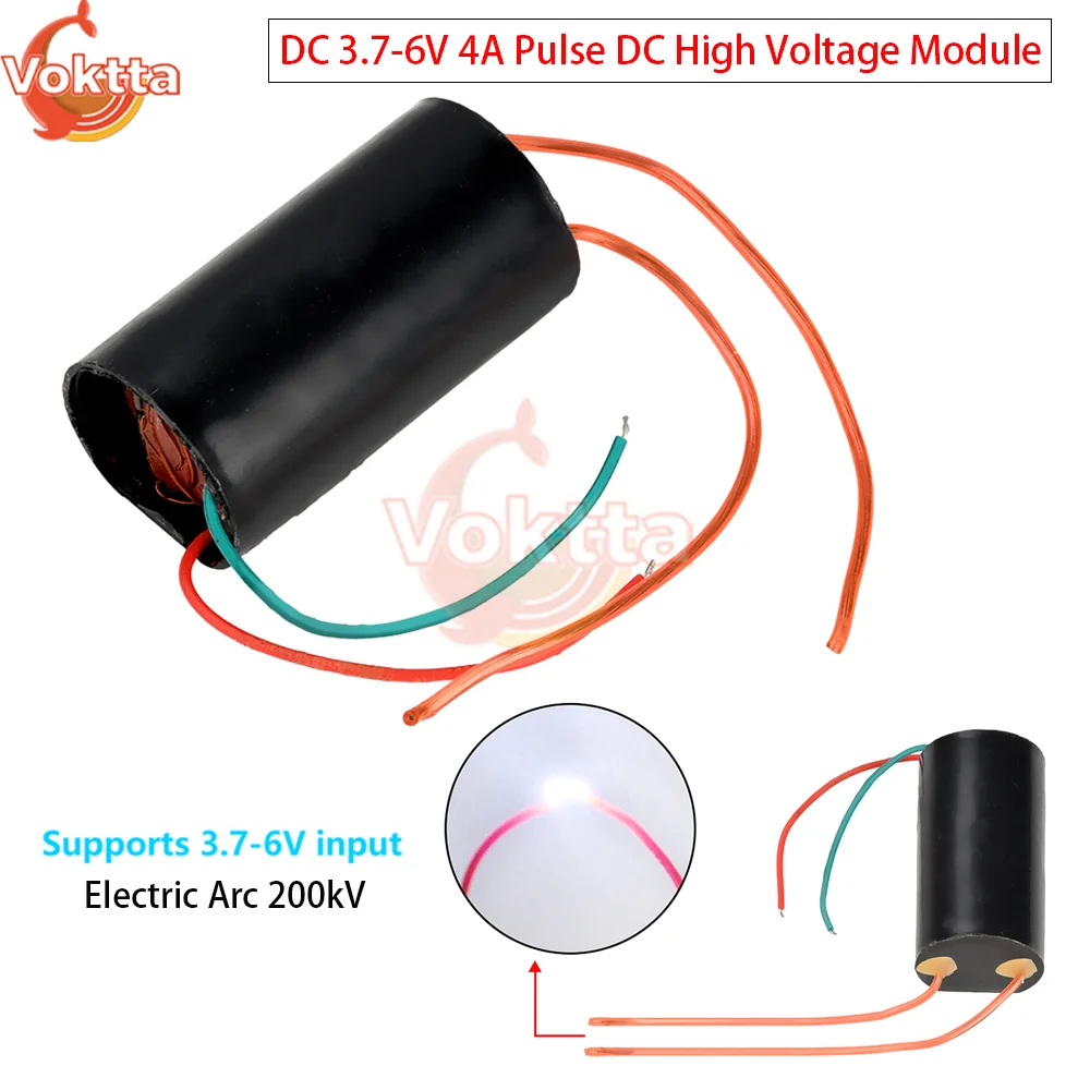 DC 3.7-6V 4A Modulo ad alta tensione DC a impulsi Pacchetto boost ad alta frequenza Generatore ad alta tensione Scossa elettrica Arco 200kV