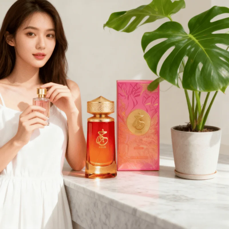 KHAIR Colección de perfumes exóticos de lujo: aroma melocotón/floral oriental/pistacho/madera/picante/frutado, botellas premium, de larga duración