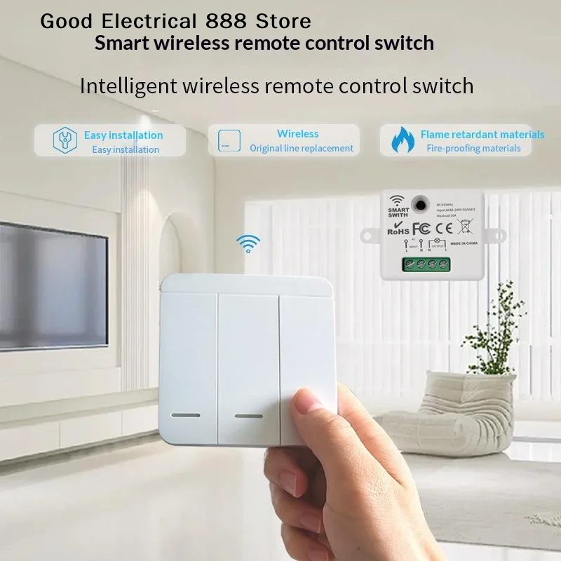 【GE】Wireless ON OFF RF433 Module Remote Control Light Switch 1/2/3 Gang Push Button Wall Light Switch For Light Bulb Chandelier