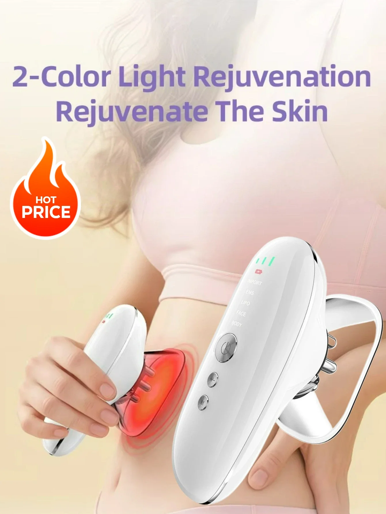 Massaggiatore corpo professionale 4in1 per la rimozione del grasso della cellulite e il rafforzamento della pelle Un dispositivo di sollevamento del viso per uso domestico per la pancia e le gambe