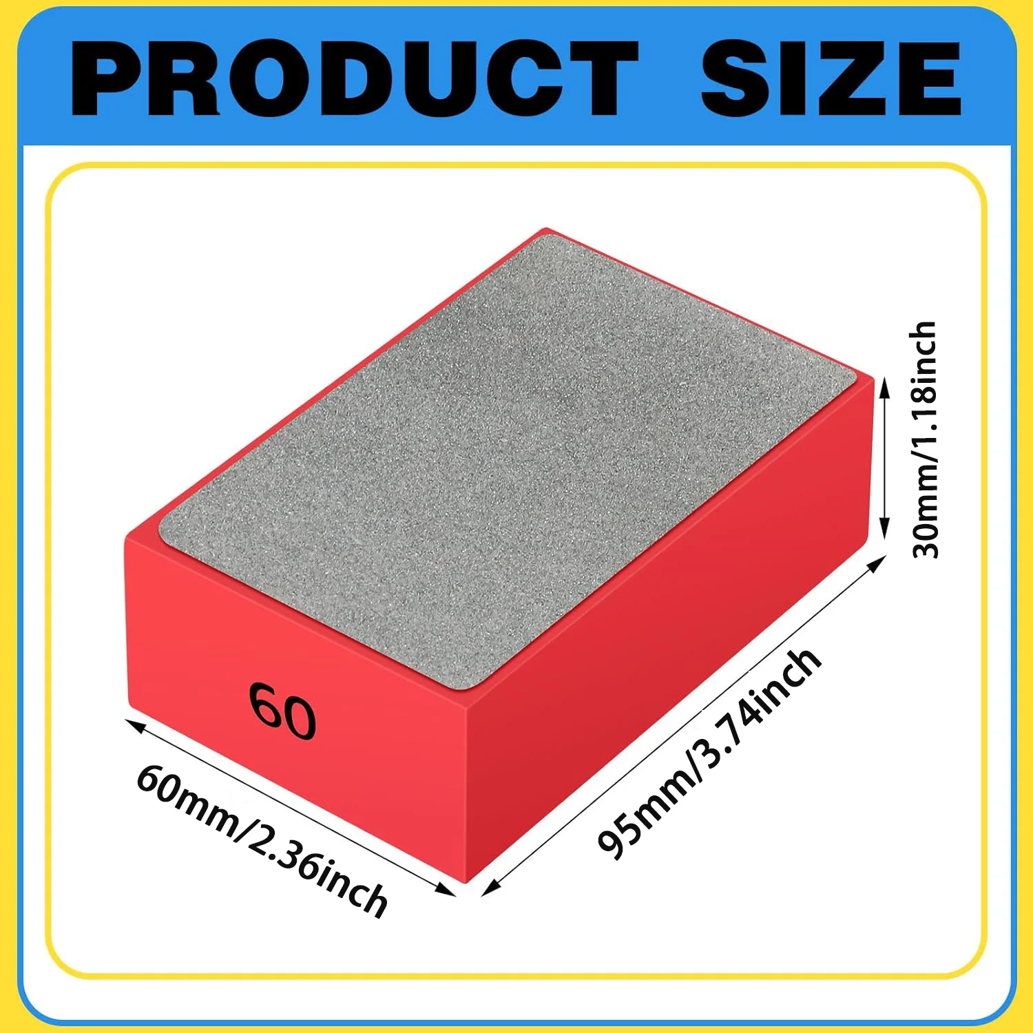 4Pcs Diamond Hand Polishing Pads for Sanding Ceramics Glass Tile Concrete Stone Marble Granite, 60#,100#,200#,400# (Plane)