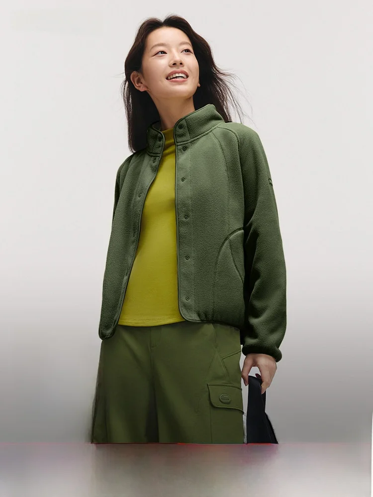 

Banana Le Women's Fce Lined Outdoor Windproof Jaet Casual Pullover Coat Polyester Fiber Straight Cut Long Sve Coat