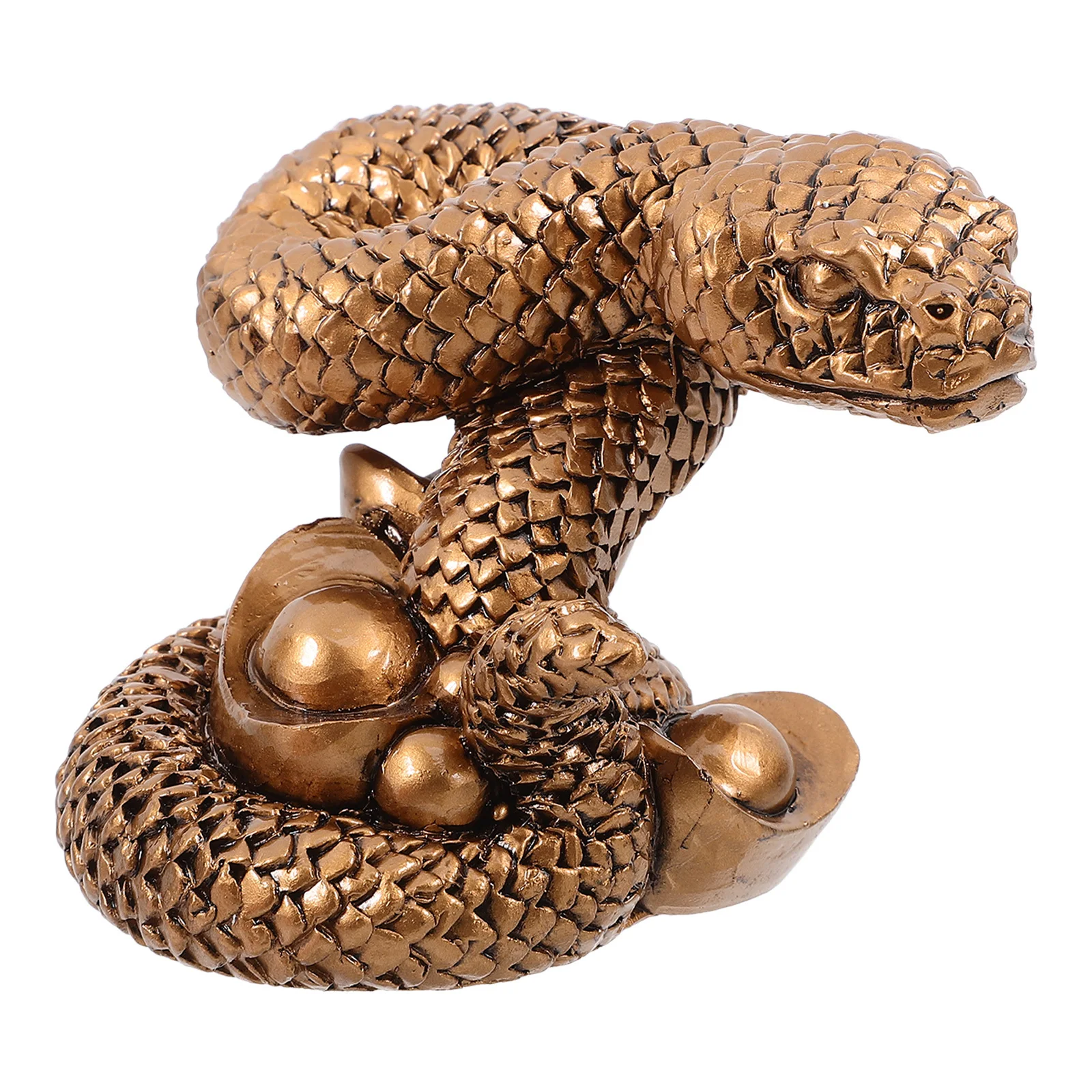 

Resin Snake Statue Realistic Shape Desktop Garden Decoration Vivid Outdoor Ornament Resin Snake Statue