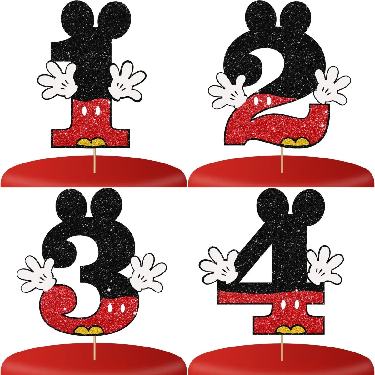 5pcs/lot Disney Mickey Mouse Theme Cake Decoration Cake Topper Kids Boys Birthday Party Supplies Baby Shower Cupcake decoration