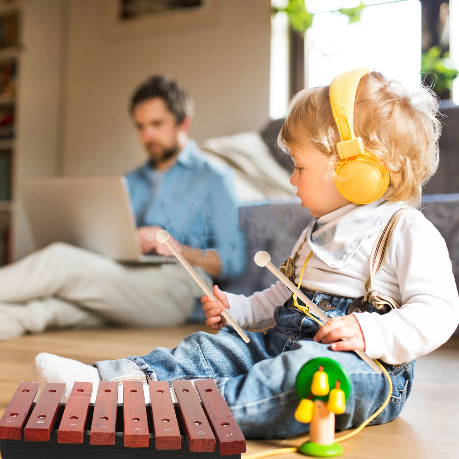 8-Note إكسيليفون خشبي للمبتدئين أداة موسيقية Glockenspiel خفيفة الوزن وبسيطة للعب مع #4