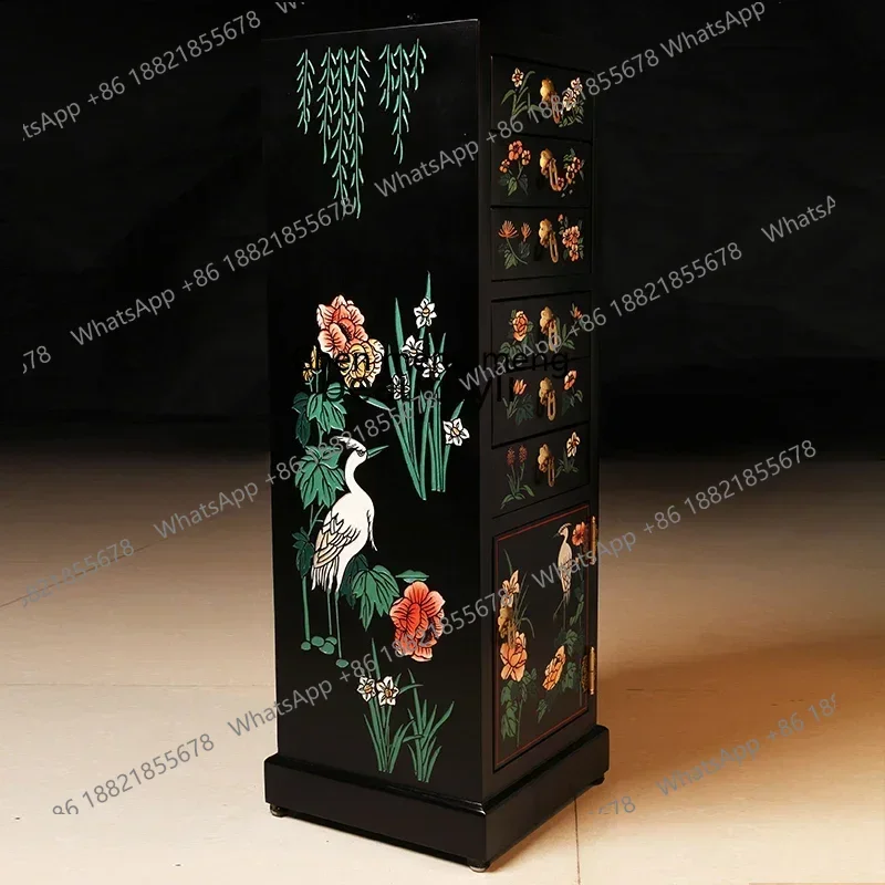 G153 57 New Chinese style six pumps and one door cabinet simple home entrance storage light luxury modern antique