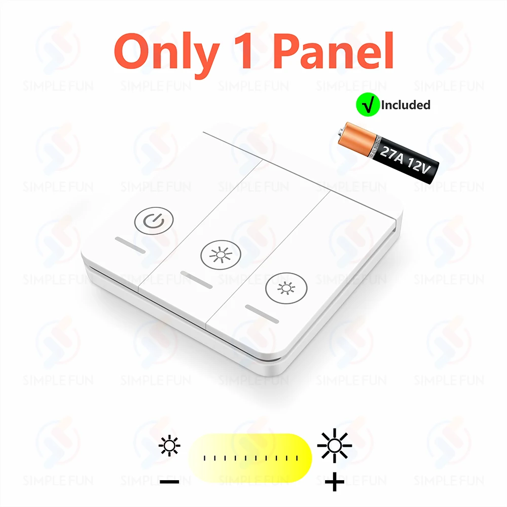 433 MHz kabelloser Dimmer-Lichtschalter, AC 110 V, 220 V, 230 V, dimmbares Schaltermodul, 5-in-1-Fernbedienung, für 10–150 W LED-Lampe, Halogen-Dimmung