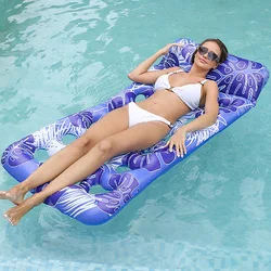 Hamaca de agua inflable en forma de hoja de 18 agujeros, cama flotante plegable portátil de PVC sin carga para relajación, Ideal para piscina, 1 unidad