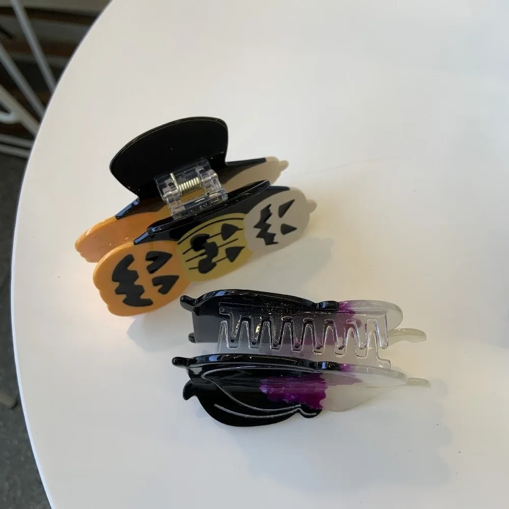 Creative Funny Halloween Shark Clip Waterproof Castle Pumpkin Shark Clip Creative Ghost Acetic Acid Hair Claw Girls