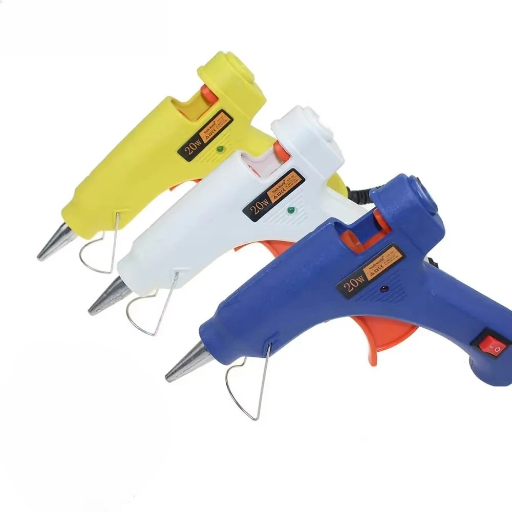 100-240V 20W Hot Melt Glue Gun - Electric Thermo Heat Repair Tool for Daily DIY & Small Repairs, With 10 Pcs 3-Color Glue Sticks