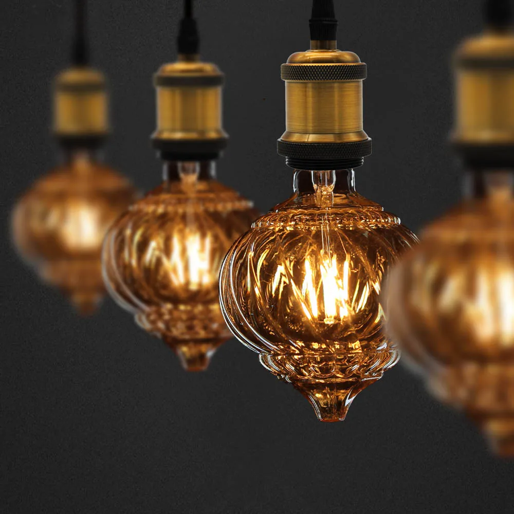 TIANFAN E27 Vintage Led Bulb G125 Lantern 4W 2700Kelvin Not Dimmable 220-240V E27 Specialty Decorative Light Bulb