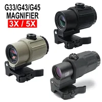 Hunting Eotech G33 G43 G45 Sight Fixed 3X 5X Magnifier Sight with Switchable to Side Quick Release QD Mount for Paintball Huntin