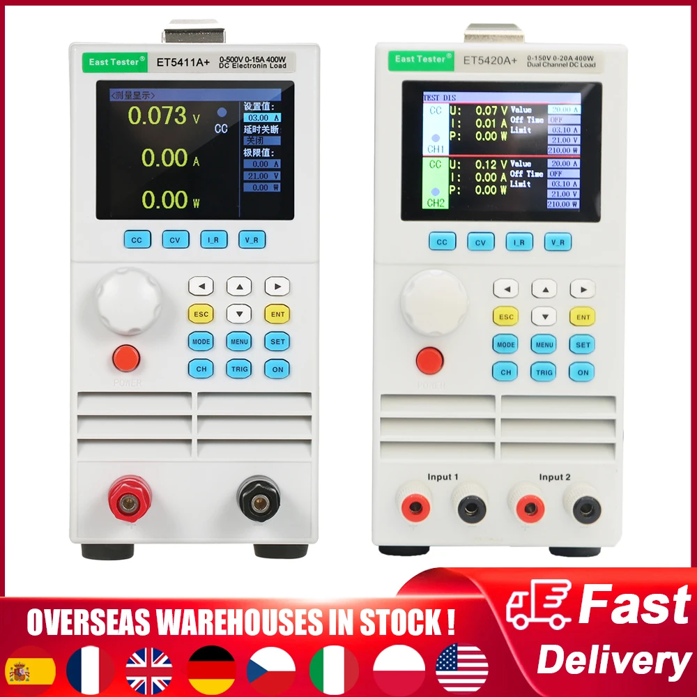 ET5420A+ Programmable DC Electronic Load 200W/400W 15A/40A Dual-channel Battery Capacity Internal Resistance Tester Power Test